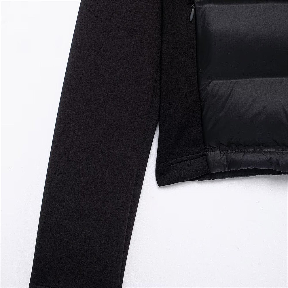 UNIZERA slim fit zipper hooded short warm jacket autumn and winter new product long sleeved solid color women's cotton jacket