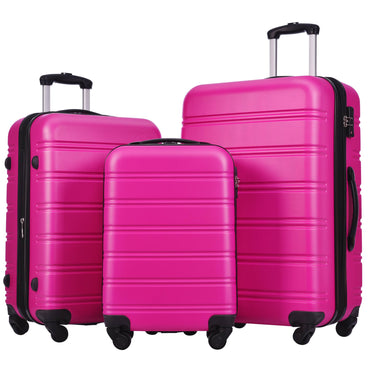 3 Piece Luggage Set Hardside Spinner Suitcase with TSA Lock 20" 24' 28" Available