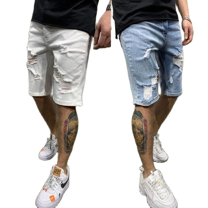 2024 New Korean Style Summer Men's Black Wide Leg Denim Shorts 2023 New Fashion Casual Baggy Short Jeans Male Brand Clothes ?
