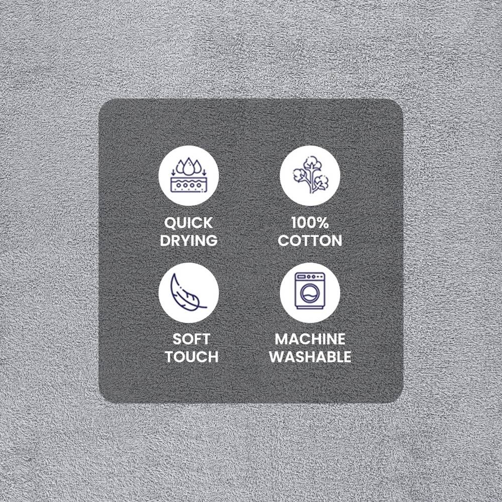 10 Piece Cotton Towel Set Soft Absorbent Bath Towels Quick Dry Durable Washcloths Hand Towels Popcorn Textured Border Machine