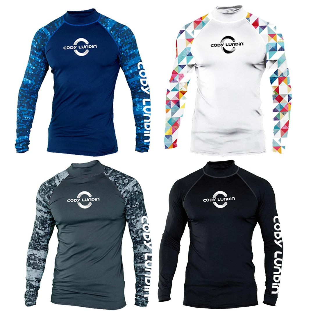 Surfing Long Sleeve Men's Shirts Sun Protection Upf 50+ Rash Guard Camiseta Surf Mock-Neck Swimwear Diving Performance Clothing