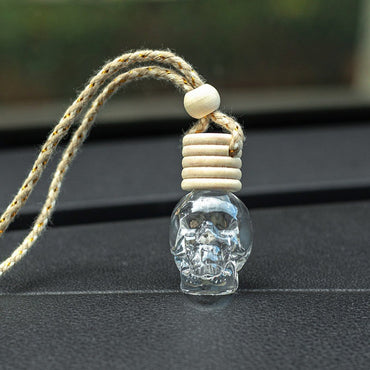 Car Skull Perfume Bottle Ornament Aromatherapy Essential Oil Bottle Hanging Auto Air Freshener Decoration Interior for Home