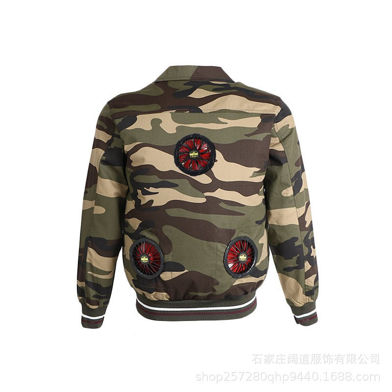 Summer Cooling with Fan Refrigeration Charging Air Conditioning Clothes Cotton Camouflage Clothing Construction Site Labo