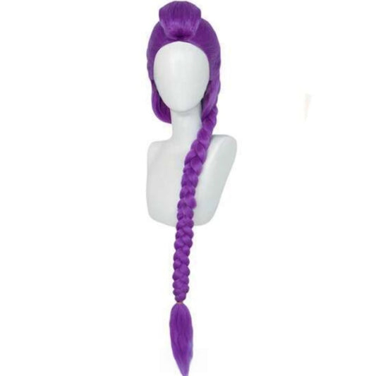 Ladies and gentlemen, Demon Hunter role-playing wig, anime costume synthetic wig purple braid accessories and props, role-playi
