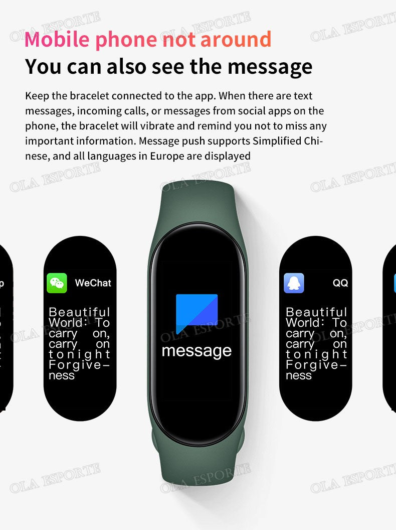 For Sports Smart Watch Music Control Fitness Calorie Track Bracelet Phone Message Remind Steps BT SmartWatch M8 Band