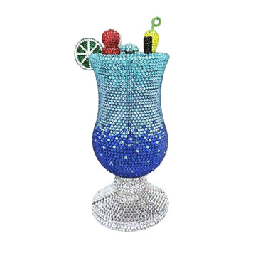 XIYUAN Martini Purse Women Crystal Evening Bags Luxury Designer Diamonds Cup Clutches Wedding Bridal Handbag Lady Rhinestone Bag