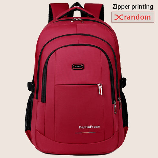 Spacious carry on backpack - adjustable shoulder straps, durable zipper closure, solid color design - perfect for travel, busine