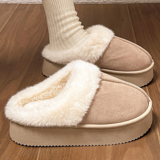 Women's Ankle Snow Boots Winter Fashion Home Platform Low Top Slippers Living Room Rug Shoes Women's Outdoor Warm Non Slip Boots
