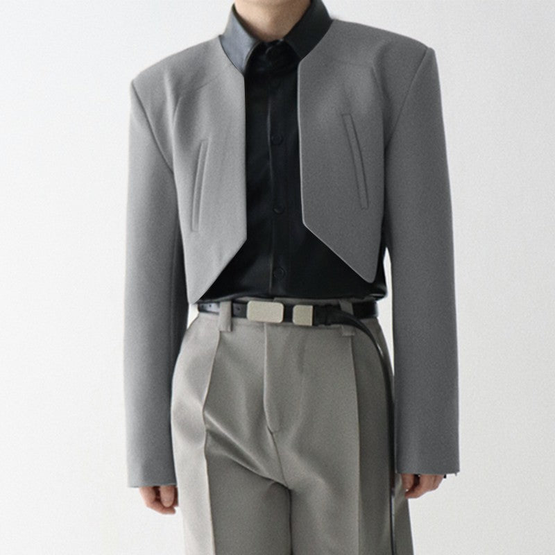 INCERUN Men Blazer Solid Color Open Stitch Long Sleeve Irregular Thin Suits Men 2024 Streetwear Fashion Casual Crop Coats S-5XL