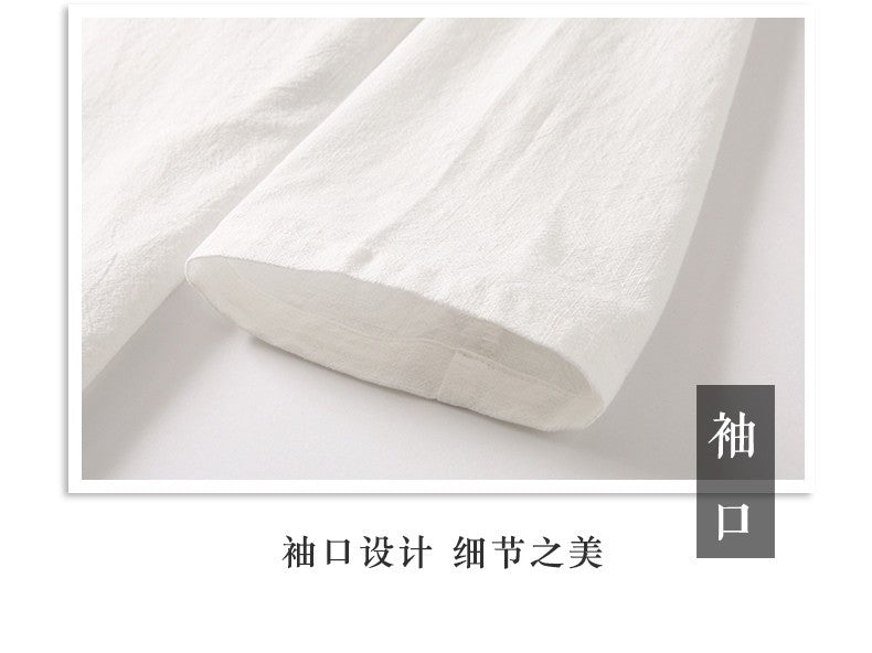 M-7XL Traditional Cotton linen Kimono Shirt Long Sleeve Japanese Streetwear Vintage Shirts Plus Size Chinese Clothing 5XL 6XL