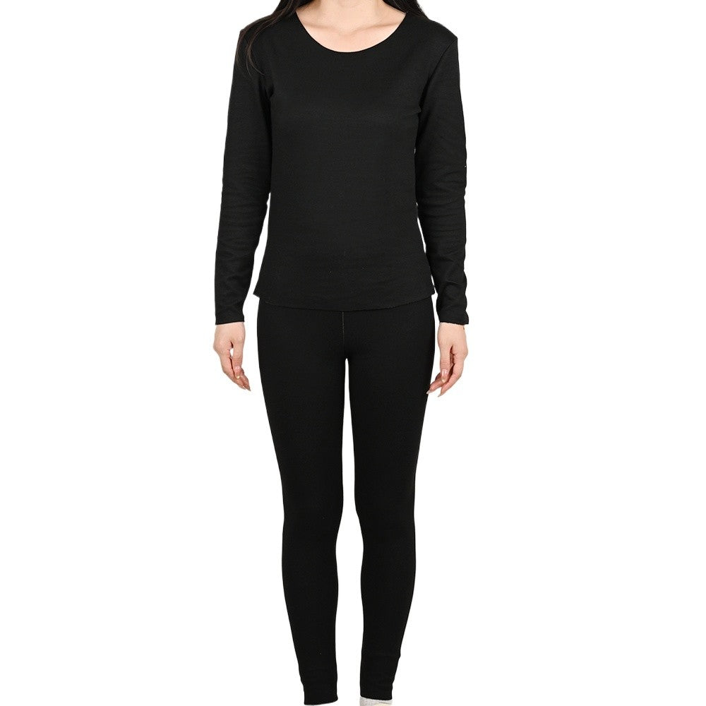 Women's Warm Underwear Set Seamless Thick Double Layer Warm Underwear Winter Long-Sleeved Long Pants 2 Pcs Pajama