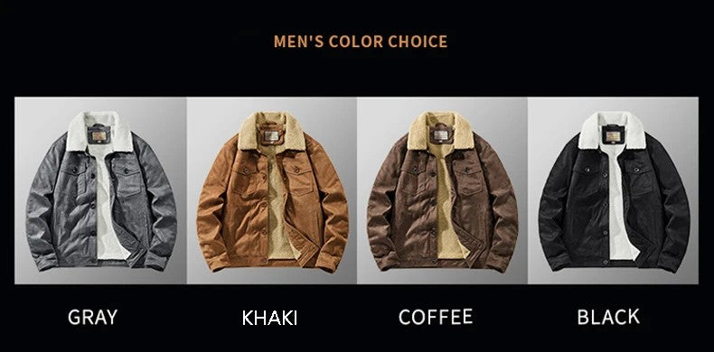 NEEDLESNOAH Autumn Winter Men Warm Pilot Jackets Fleece Suede Thick Coats Male Single Breasted Classic Parkas Fahion Windbreaker