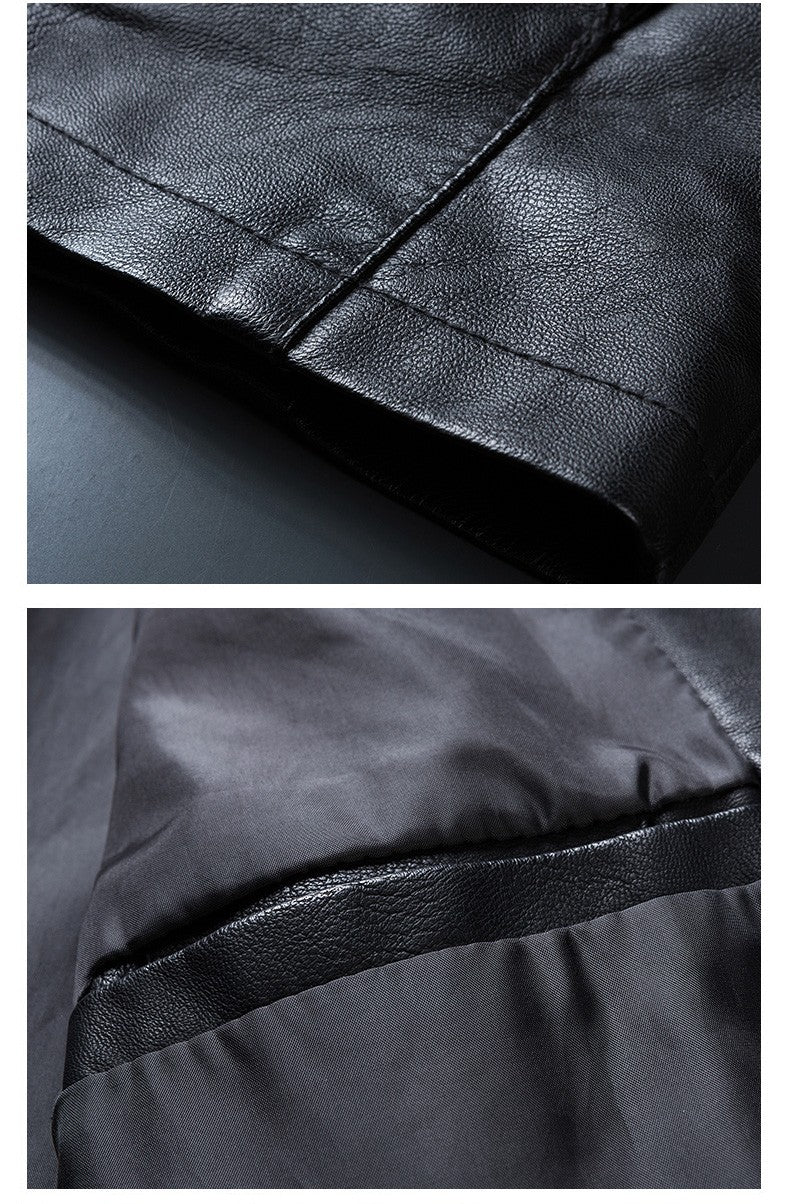 Leather Jacket Men Bomber Retro Fleece Black Motorcycle Jackets Plus Size 6XL 7XL 8XL Coats Flannel Warm Comfort High Quality