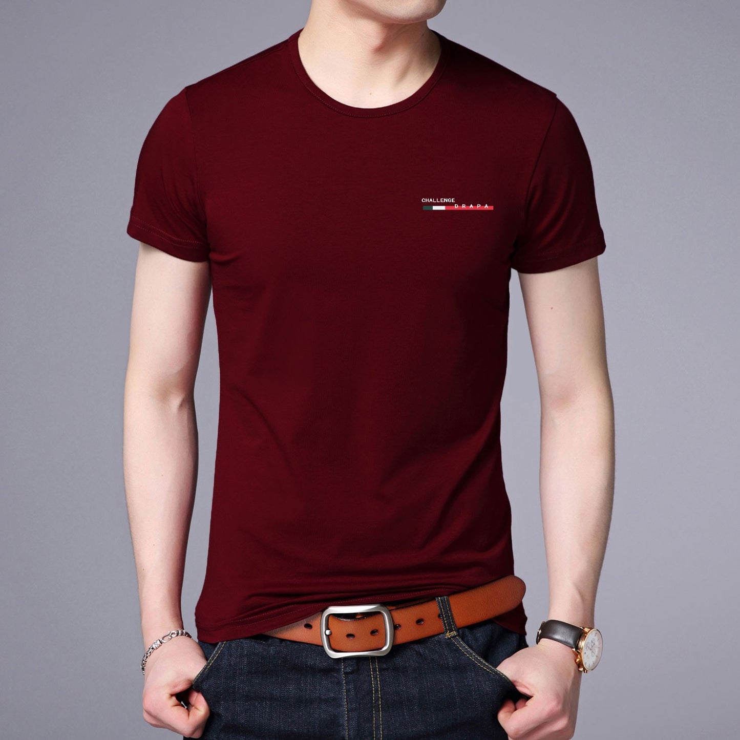 2025 New Summer Brand Tops Round Neck t Shirt For Men 95% Cotton 5% Spandex Plain Bulk Short Sleeve Casual Fashion Mens Clothes