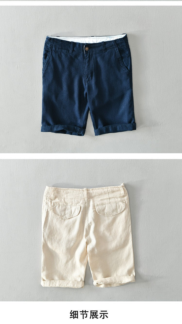 100% Pure Linen Shorts Fpr Men Summer New Fashion Loose Beach Holiday Shorts Man Casual Shorts Plus Size Y2894