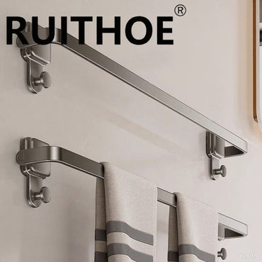 Suction Cup Folding Bathroom Hand Towel Rack Holder Wall Mount No Drill 30/40/50cm Towel Bar Apartment Space Saving