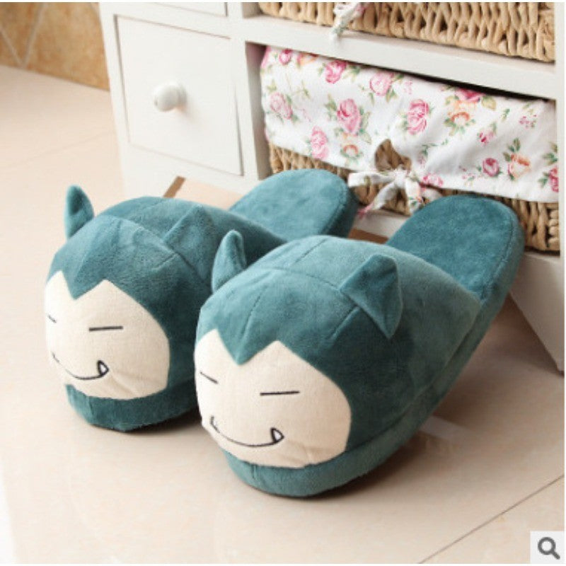 Pokémon Desenho Animado Pikachu Pelúcia Algodão Anime Sapatos Sapatilhas Rasas de Veludo Sapatos de Costura Pantufas Fofas de Casal Pai-Filho