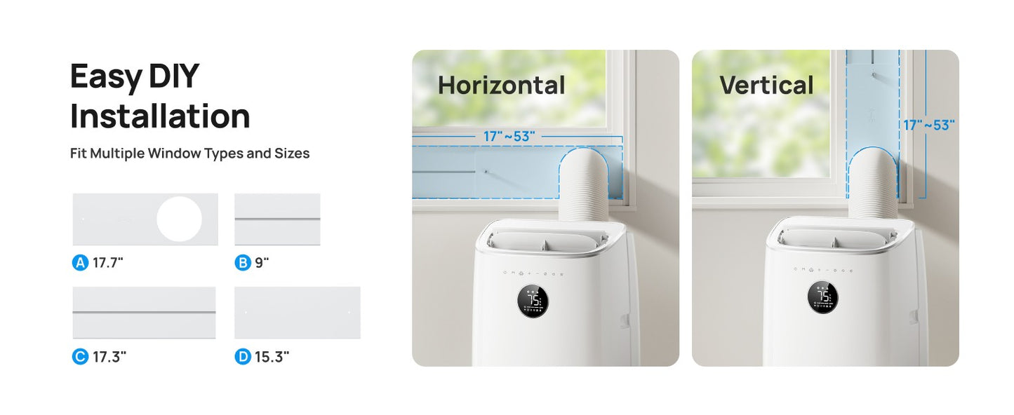 Dreo Ar Condicionado Portátil, 8000 BTU ASHRAE (5000 BTU DOE) Unidade de AC Inteligente para Quarto com Resfriamento sem Drenagem, AC318S