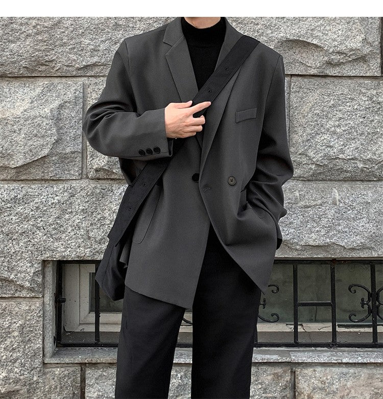 2024 Spring Summer Men Formal Blazers Men Korean Fashion Loose Casual Dress Jacket Men Harajuku Social Suit Jacket Clothing