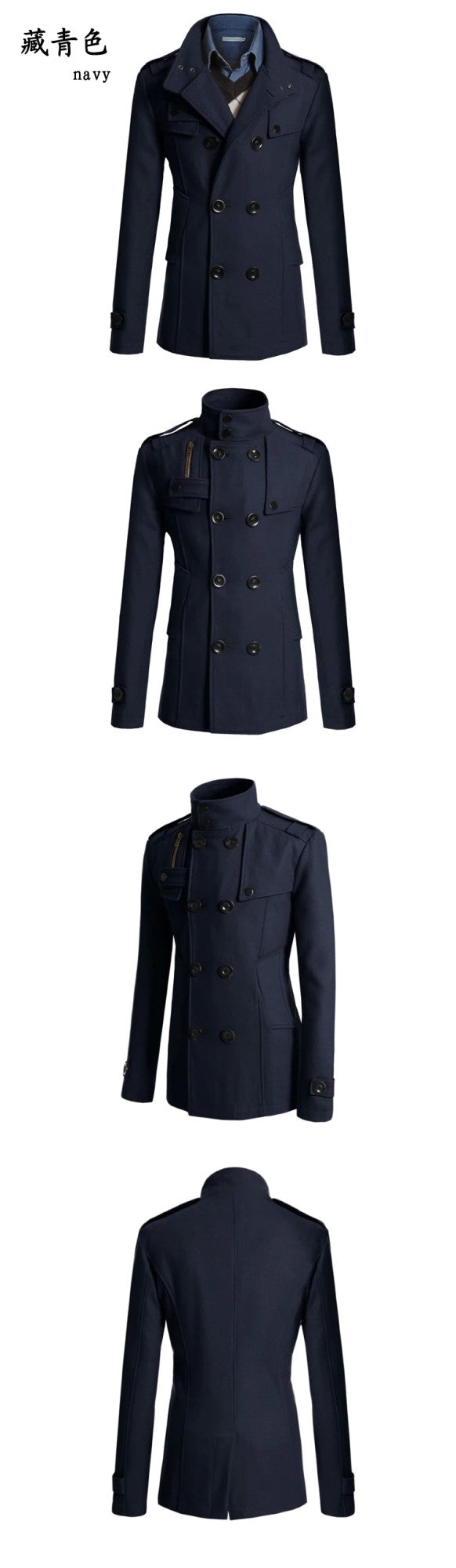 Men's Woolen Overcoat for Autumn and Winter. Korean Style Men's Clothing, Fashionable Slim-fit Double-breasted Mid-to-long Coat.