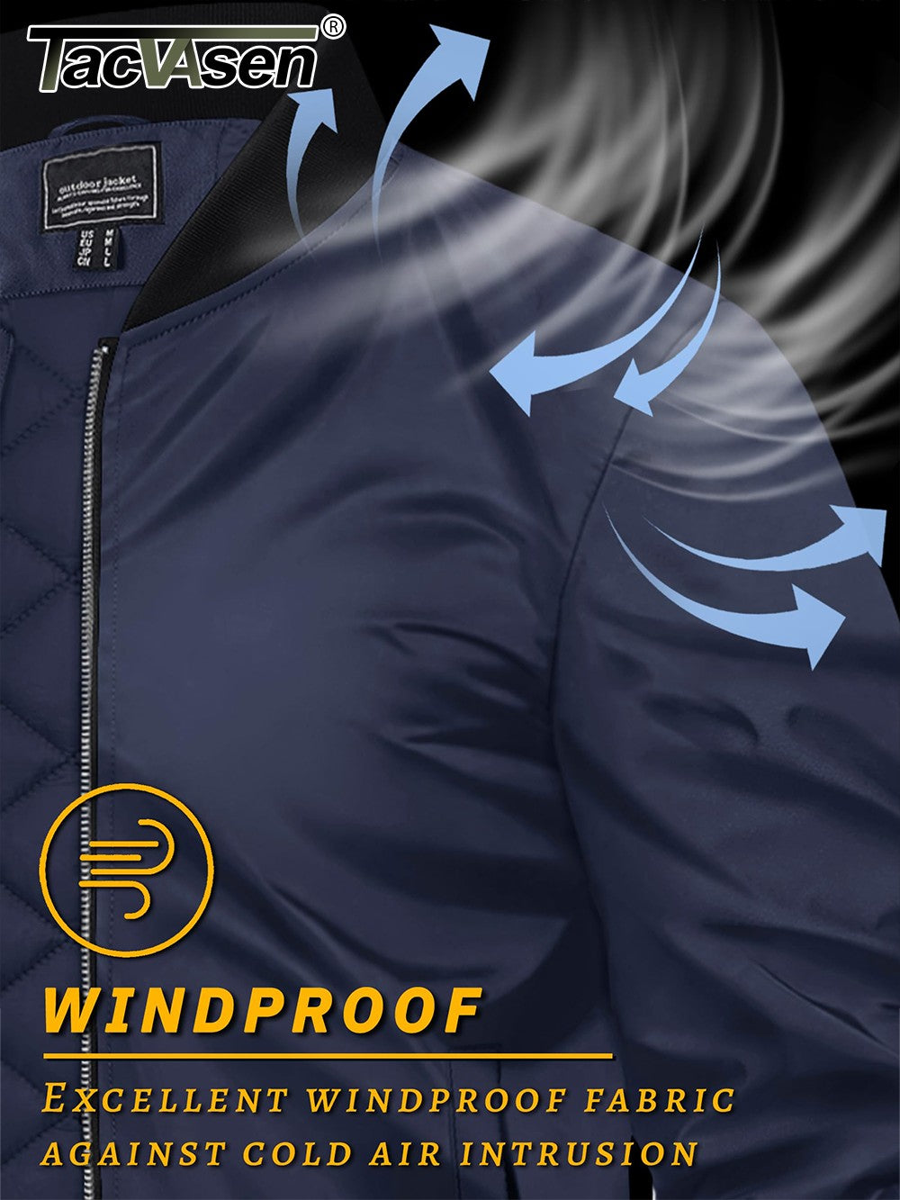 TACVASEN Winter Bomber Jackets Mens Padding Thick Warm Pilot Jacket Outdoor Windproof Waterproof Hiking jacket Windbreaker