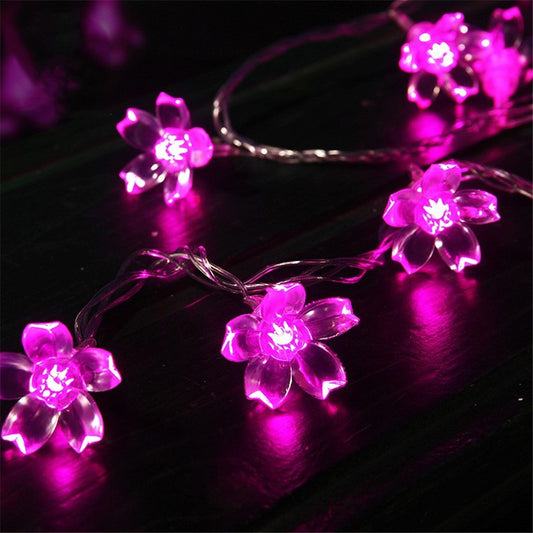 10/20M Cherry Blossom Garland Fairy Lights Indoor Christmas Decoration String Lights 200LED for Wedding Pink Party Decorations