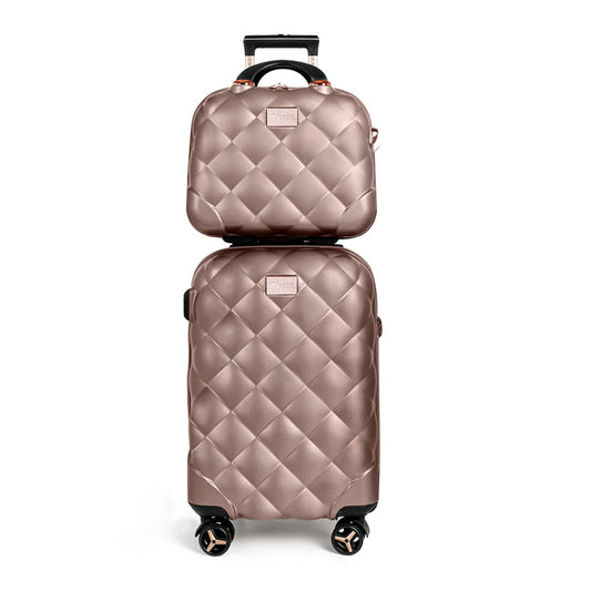 2-Piece Hard Shell Luggage Set 20inch 14inch Airline Approved PP Durable Lightweight Expandable Suitcase for Family Travel