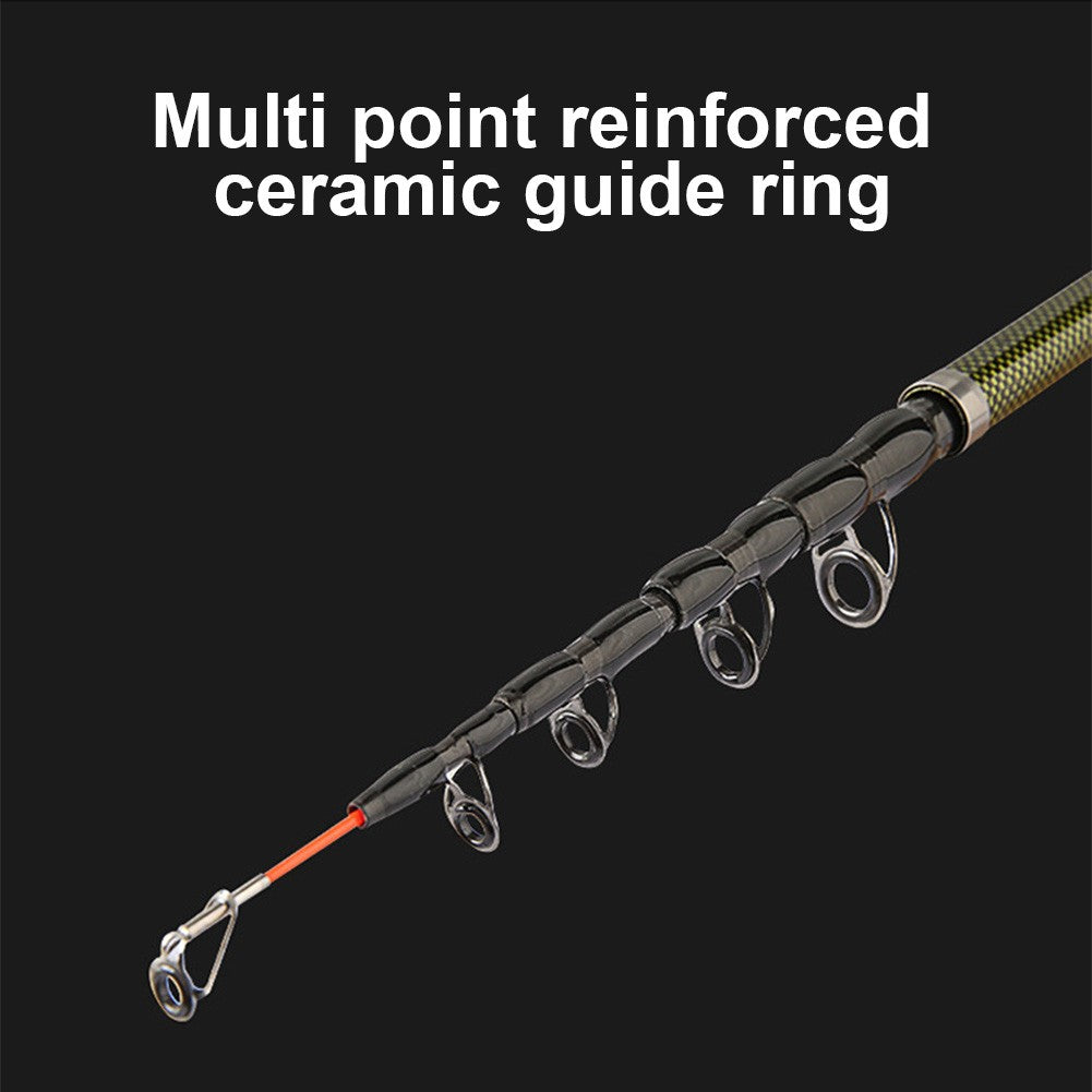 Carbon Fiber Telescopic Fishing Rod M Power Portable Travel Rod Baitcasting Rod for Bass Pike Carp Fishing