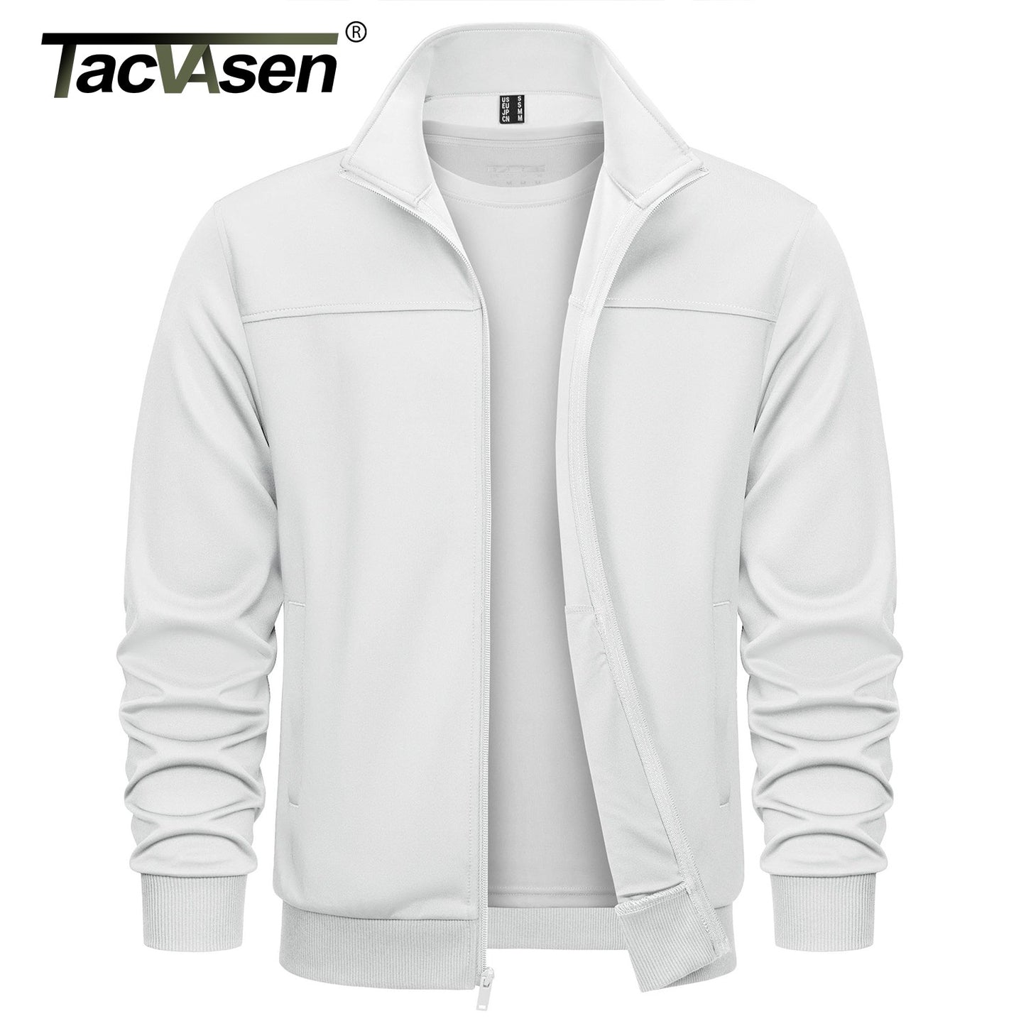 TACVASEN Spring Autumn Track Jackets Mens Lightweight Full Zip Sports Jacket Running Athletic Jackets Workout Fitness Outwear