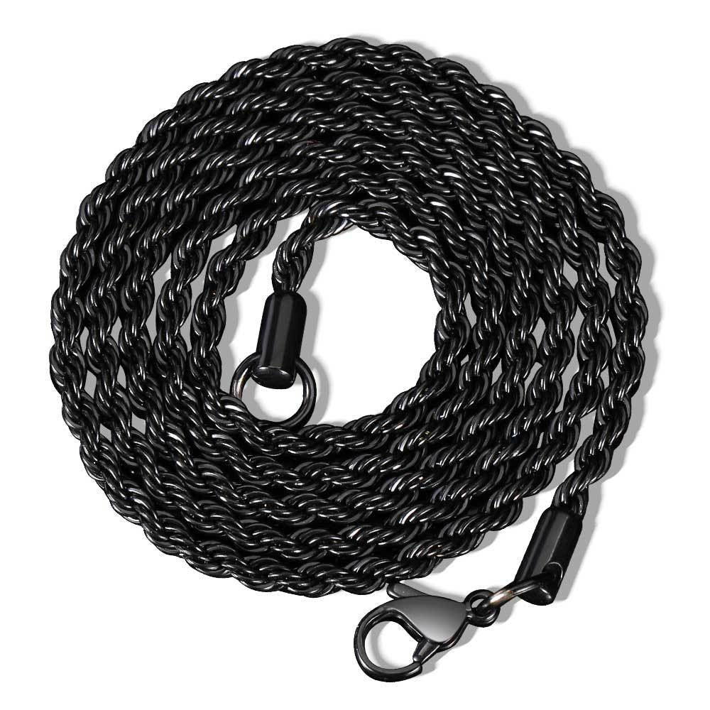 Colares de Corrente de Corda 2/3/4/5/6 MM para Homens Mulheres Elos Torcidos Sigapore Gargantilha Joia Básica Casual Punk Rock Aço Inoxidável