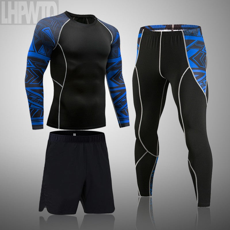 Men's Sports Suit MMA rashgard male Quick drying Sportswear Compression Clothing