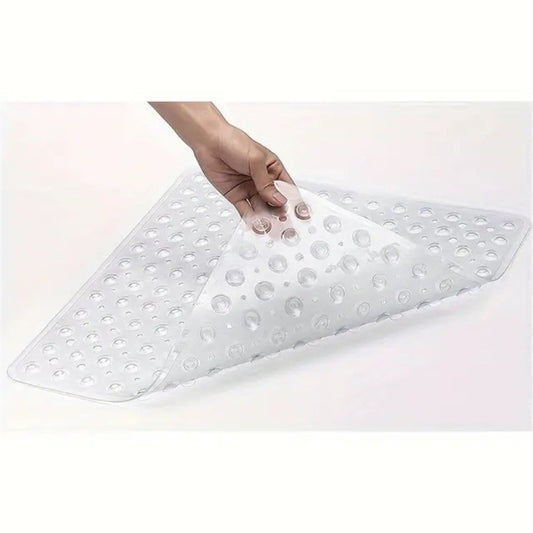 1pc 21x21inch Square Non-Slip Shower Mat – Anti-Slip Shower Mats– Secure Grip for Shower Stall Floors - Bathroom Mat Clear