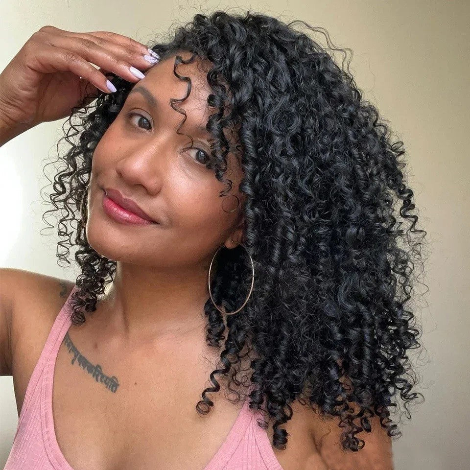 15A Pixie Curls Bundles Kinky Curly Cabelo Humano 3/4 Bundles Deal 100% Cabelo Cacheado Virgem Cru Bundles de Cabelo Extensão de Cabelo Trama Dupla