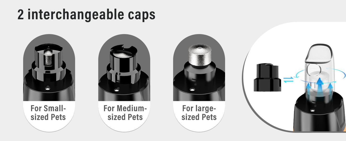 Novo moedor de unhas para cães de 6 velocidades - 50% mais potente, cortador de unhas para cães com 2 luzes LED, silencioso, 7h de tempo de execução para cães grandes, médios e pequenos