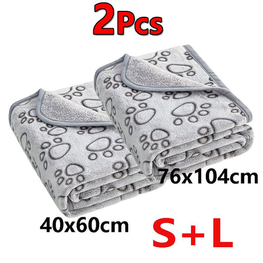 2 Peças Macia Fofa Manta para Pets de Alta Qualidade Desenho Animado Bonito Pata Tapete para Cães Gatos Quente e Confortável