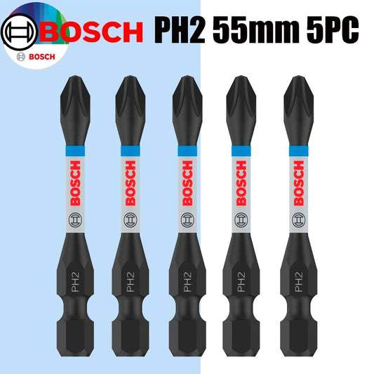 BOSCH Impact Drill Bits PH/PZ 55mm S2 Modified Steel Heat Treatment Process Endurance Tool Attachments Screwdriver Head