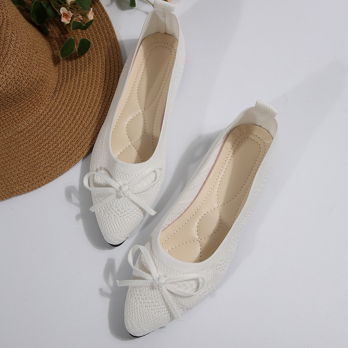 Summer 2024 New Style Pointed Toe Shallow Mouth Breathable Comfortable Casual Flats Shoes Wear-resistant Non-slip Loafers Women