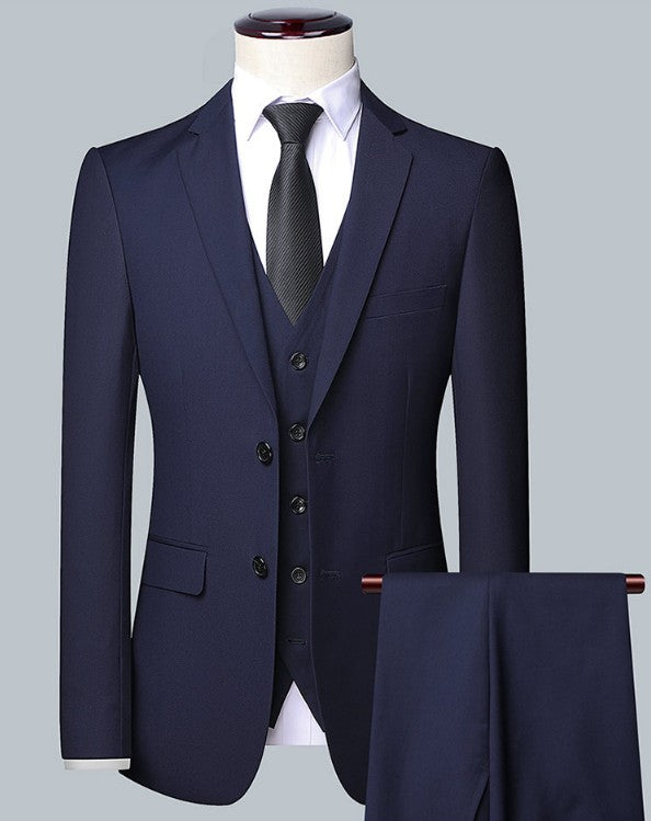 Men's Solid Color Business Suit 2025 High Quality Fashion Banquet Wedding Trend Groom Best Man Single 3/2/1