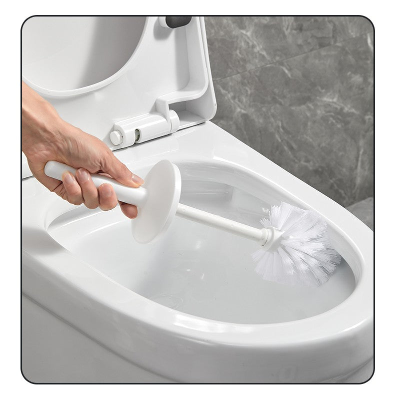 WORTHBUY Splash Proof Handle Toilet Brush With Base Soft Bristle Plastic Toilet Cleaning Brush Bathroom Toilet Cleaning Tools