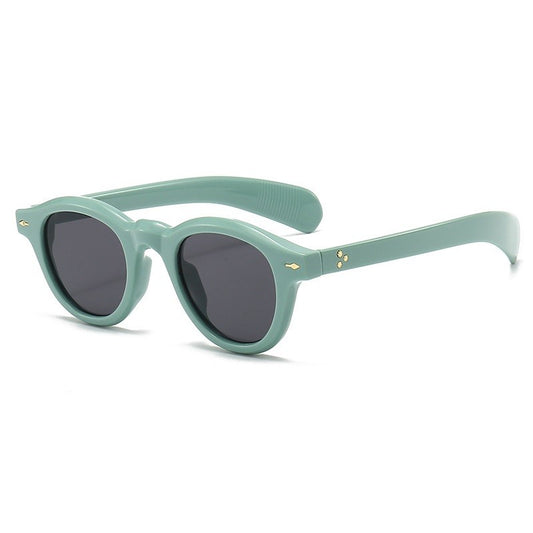 Fashion Small Round Sunglasses Women Retro Clear Ocean Lens Shades UV400 Men Rivets Punk Sun Glasses