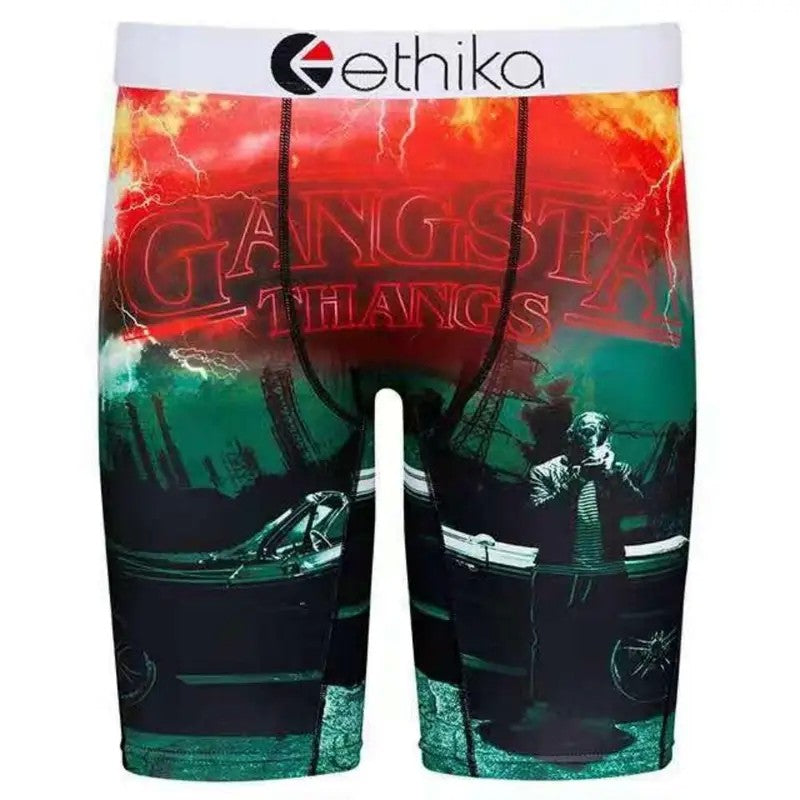 ETHIKA Sexy Fashion Print Men Underwear Boxer Cueca Male Panties Lingerie Man Underpants Panty Boxers Briefs Mens Shorts S-XXXL