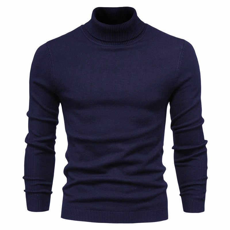 2021 New Winter Men Turtleneck Sweater Casual Solid Color Warm Pullover High Quality Slim High Neck Long Sleeve Sweater Men