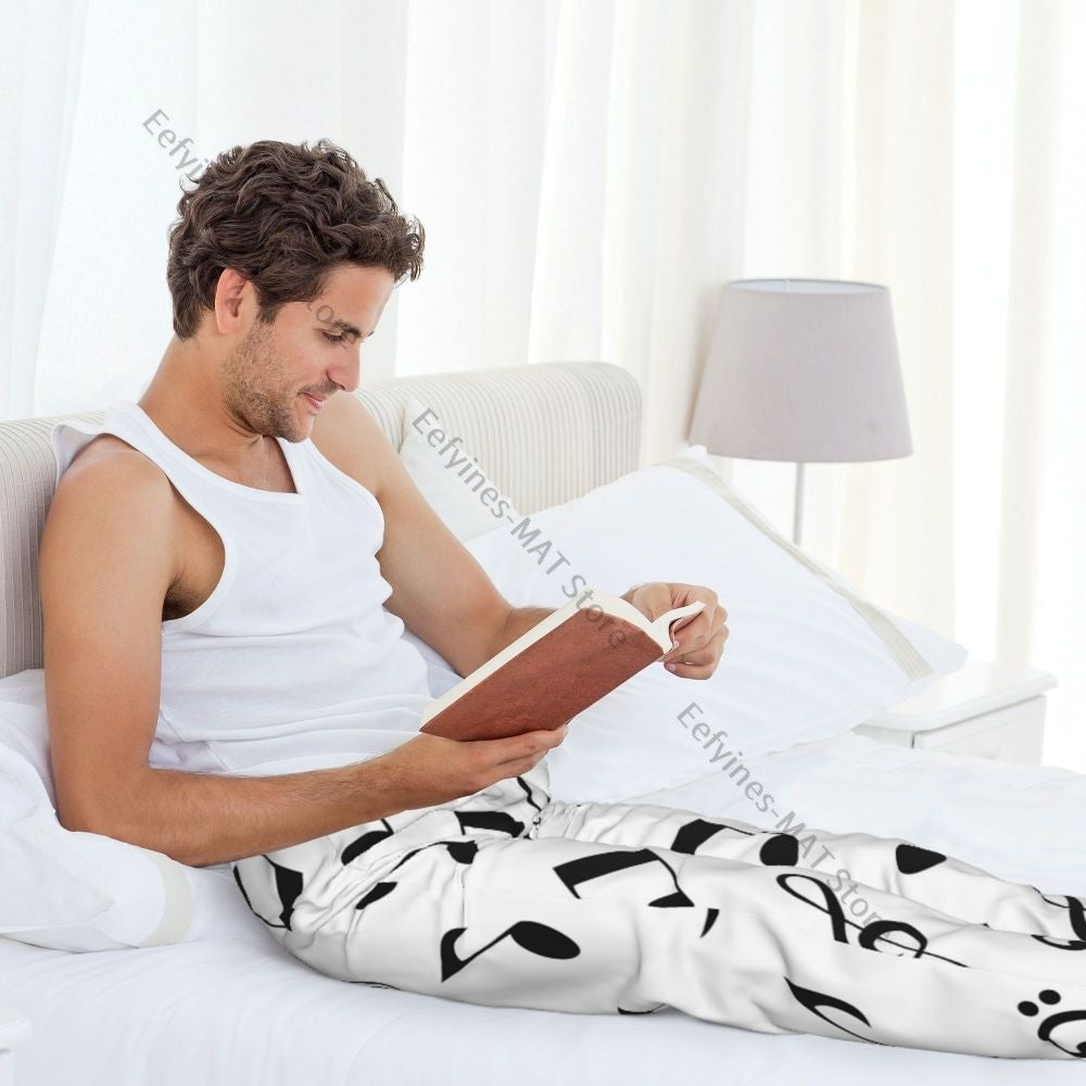 Cute Hedgehog Mens Pajamas Pyjamas Pants Lounge Pants Sleep Bottoms