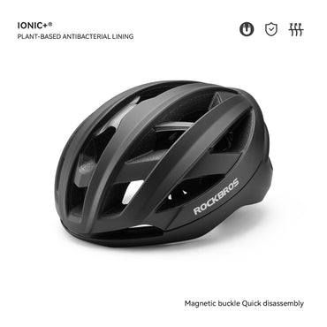 ROCKBROS Cycling Helmet Lightweight Breathable Anti-bacterial Integrally-molded Helmet Adjustable Magnetic Buckle Safety Helmet