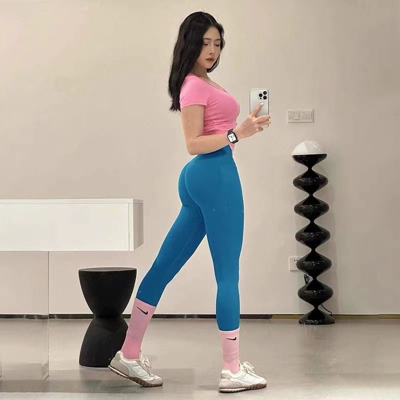 Seamless Sport Yoga  High Waist Pants Leggings Sport See Through Yoga Gym Runnin