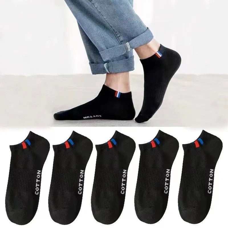 5/10Pairs Of Men's Simple Solid Liner Anklets Socks, Comfy Breathable Soft Sweat Absorbent Socks For Men's Outdoor Wearing