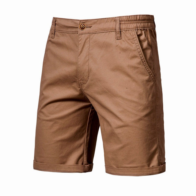 Men Summer Soild Cotton Shorts For Man Casual Business Shorts Elastic Waist Sport Beach Shorts Gym Running Shorts Male Clothing