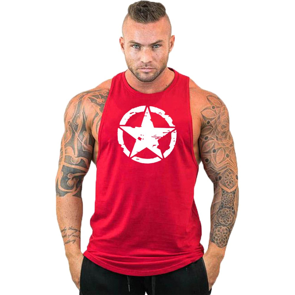 New fashion pure cotton sleeveless shirt vest men's fitness shirt men's undershi