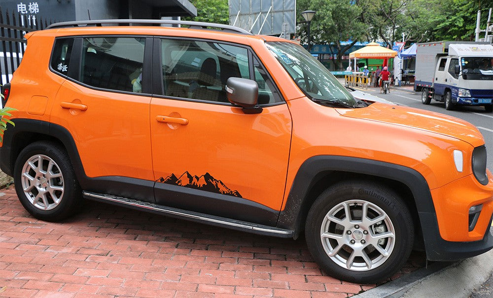 2PCS Car Stickers For Jeep Renegade Liberty Patriot Wrangler JK Grand Cherokee Rubicon Compass Vinyl Mountain Decals Accessories