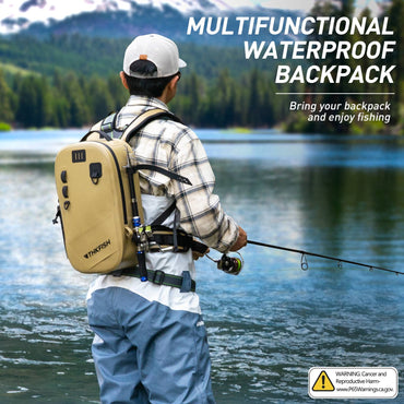Waterproof Fishing Backpack Brown Multi-purpose Fishing Tackle Bag Fishing Lures Storage Bags Outdoor Cycling Hiking Backpacks
